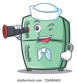 Sailor with binocular cute refrigerator character cartoon