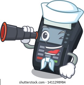 Sailor with binocular EDC machine in the cartoon shape