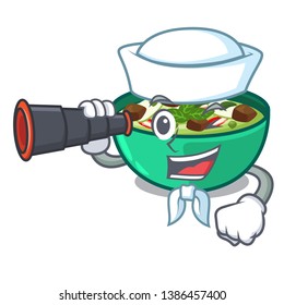 Sailor with binocular green curry in the character shape