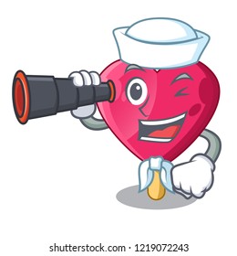 Sailor with binocular heart shaped ice cream the cartoon