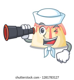 Sailor with binocular homemade strawberry pudding on character board