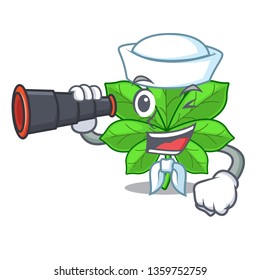 Sailor with binocular horse chestnuts in the mascot stem