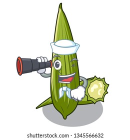 Sailor with binocular luffa in the a cartoon shape