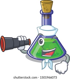 Sailor with binocular magic potion cartoon shaped in character