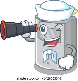Sailor with binocular motion sensor isolated with the mascot