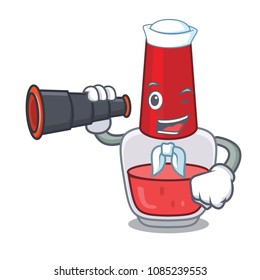 Sailor with binocular nail polish mascot cartoon