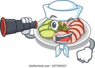 Sailor with binocular peking dunking fried in mascot pan