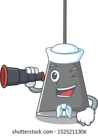 Sailor with binocular pendant lamp isolated in the character