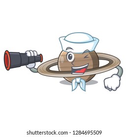 Sailor with binocular planet saturn in the cartoon form