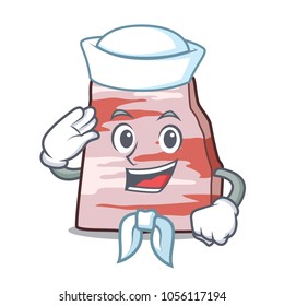 Sailor with binocular pork lard character cartoon