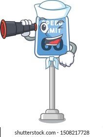 Sailor with binocular speed limit isolated in the mascot