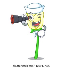 Sailor with binocular white rose the on character table