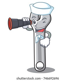 Sailor with binocular wrench character cartoon style