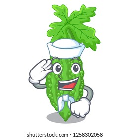 Sailor Bitter melon isolated on a mascot
