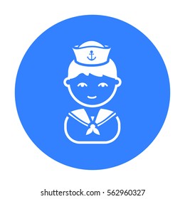 Sailor black icon. Illustration for web and mobile design.