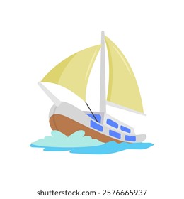 Sailor Boat, Holidays Vector Illustration