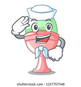 Sailor boiled egg cup isolated on mascot