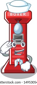Sailor boxing game machine isolated mascot