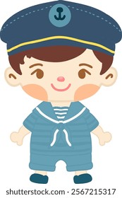 sailor boy wearing blue outfit illustration