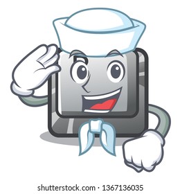 Sailor button B installed on cartoon computer