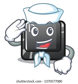 Sailor button D on a computer mascot