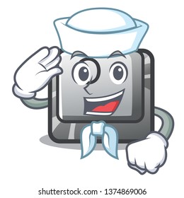 Sailor button O isolated in the cartoon