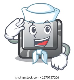 Sailor button I on a keyboard mascot