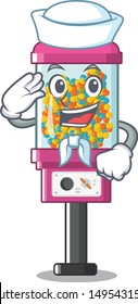 Sailor candy vending machine isolated in mascot