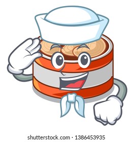 Sailor canned tuna isolated with in mascot