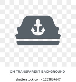 Sailor cap icon. Trendy flat vector Sailor cap icon on transparent background from Nautical collection. 