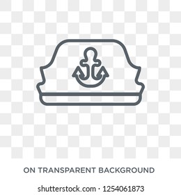 Sailor cap icon. Trendy flat vector Sailor cap icon on transparent background from Nautical collection. High quality filled Sailor cap symbol use for web and mobile