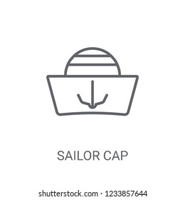 Sailor cap icon. Trendy Sailor cap logo concept on white background from Nautical collection. Suitable for use on web apps, mobile apps and print media.