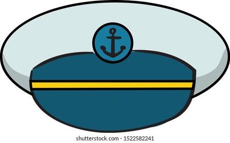 Sailor cap, illustration, vector on white background.