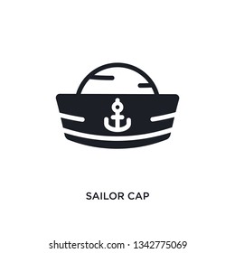 sailor cap isolated icon. simple element illustration from nautical concept icons. sailor cap editable logo sign symbol design on white background. can be use for web and mobile