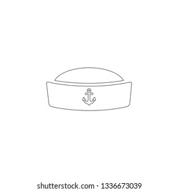 sailor cap. simple flat vector icon illustration. outline line symbol - editable stroke