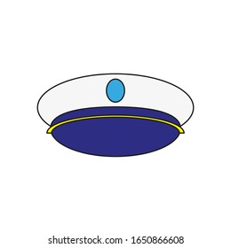 icono vectorial de la tapa del marinero en fondo blanco