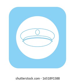 sailor cap vector icon on white background