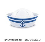 Sailor cap. vector illustration isolated on white background EPS10. Transparent objects and opacity masks used for shadows and lights drawing