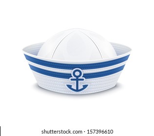 Sailor cap. vector illustration isolated on white background EPS10. Transparent objects and opacity masks used for shadows and lights drawing