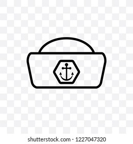 Sailor cap vector linear icon isolated on transparent background, Sailor cap transparency concept can be used for web and mobile