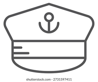 Sailor captain hat line icon. Nautical cap