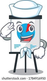 Sailor cartoon character of corona graph with white hat