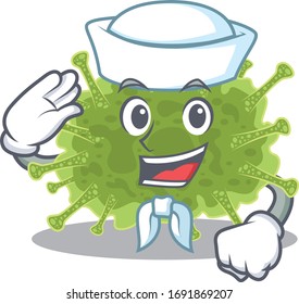 Sailor cartoon character of haploviricotina with white hat