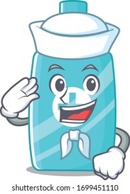 Sailor cartoon character of ointment cream with white hat