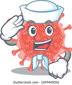 Sailor cartoon character of oncovirus with white hat