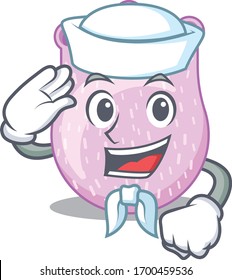 Sailor cartoon character of viridans streptococci with white hat