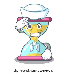 Sailor character hourglass concept for business deadline