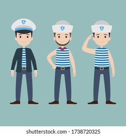 sailor character set illustration vector design