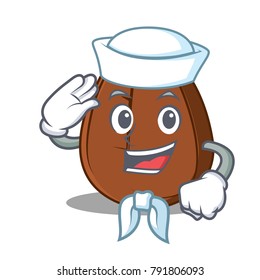 Sailor coffee bean character cartoon