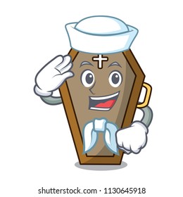Sailor coffin character cartoon style vector illustration
